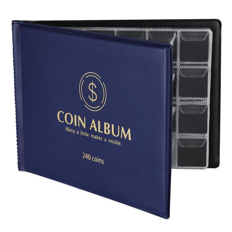 MUDOR Coin Collection Holder Album for Collectors, 240 Pockets Coin Collection Book Office Supplies - Image 1